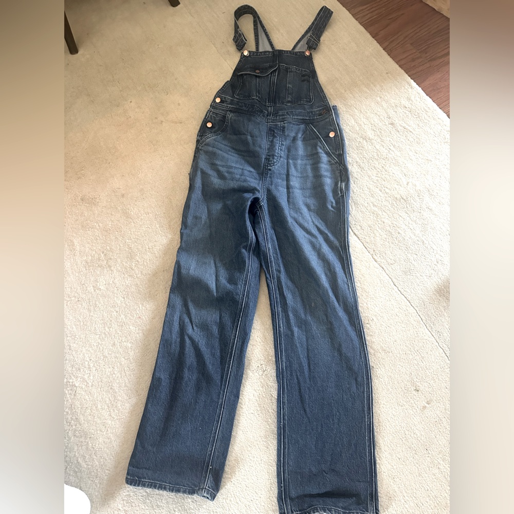 Dark denim oversized overalls - Picture 3 of 7